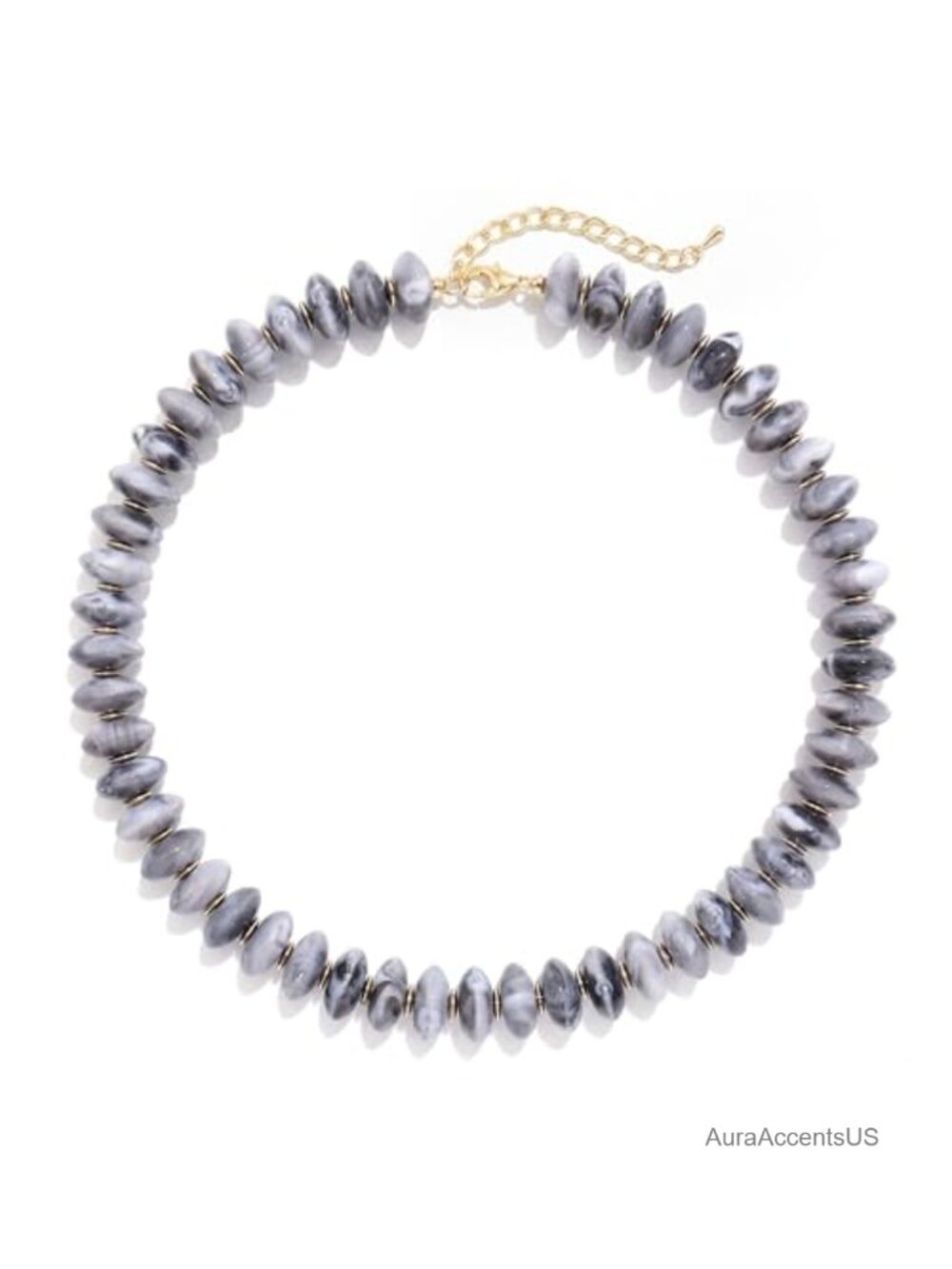 Chunky Resin Beaded Necklace Women Boho Choker Statement Jewelry